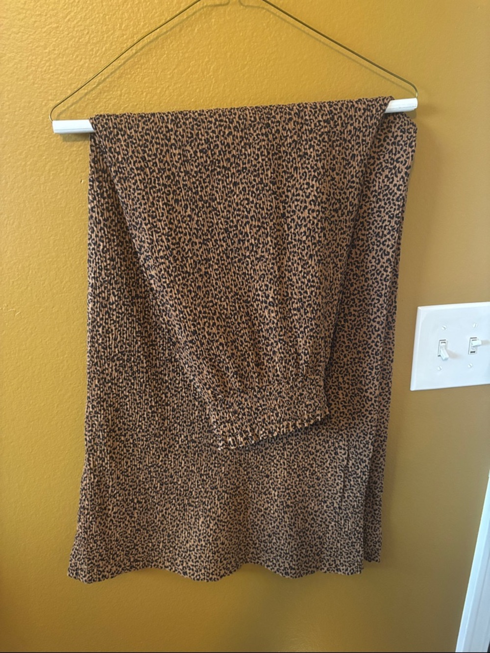 Very J Brown Leopard-Print Wide Leg Jeans